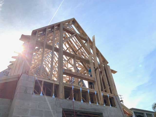 New Construction Inspections frame of a house